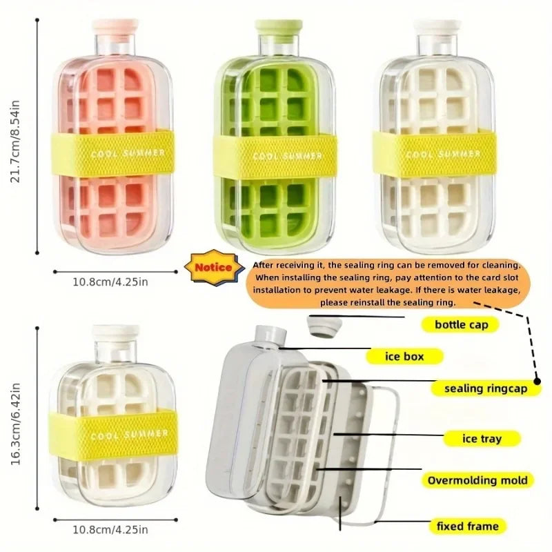 2-in-1 Portable Ice Cube Cup with Straw | Quick Release 800ml
