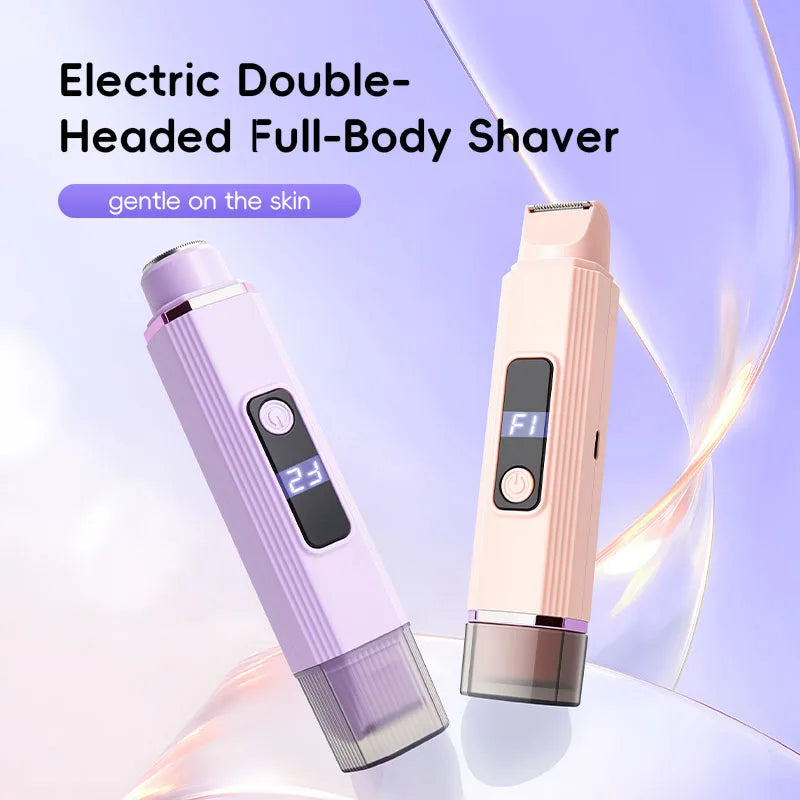 Electric 2-in-1 Women's Razor Trimmer Painless Hair Remover Face Legs