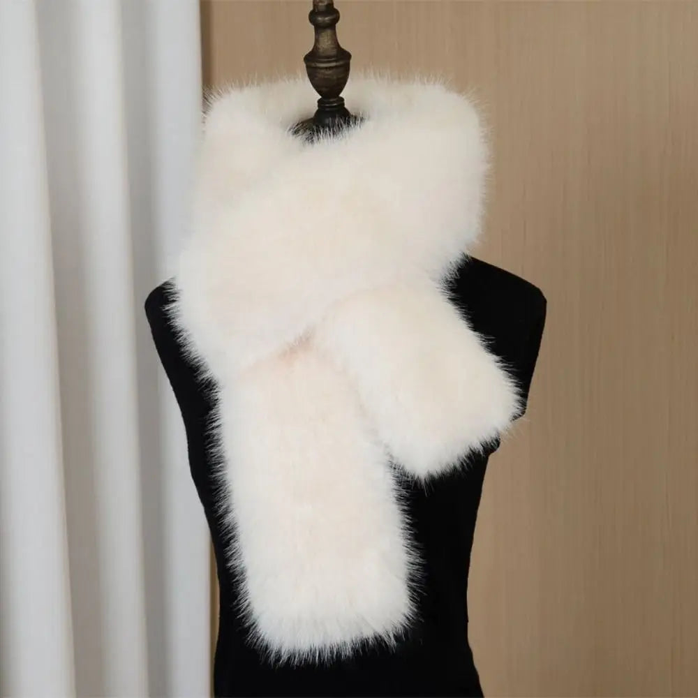 Vintage Faux Fur Long Scarf 180cm – Soft Luxury Wrap Shawl