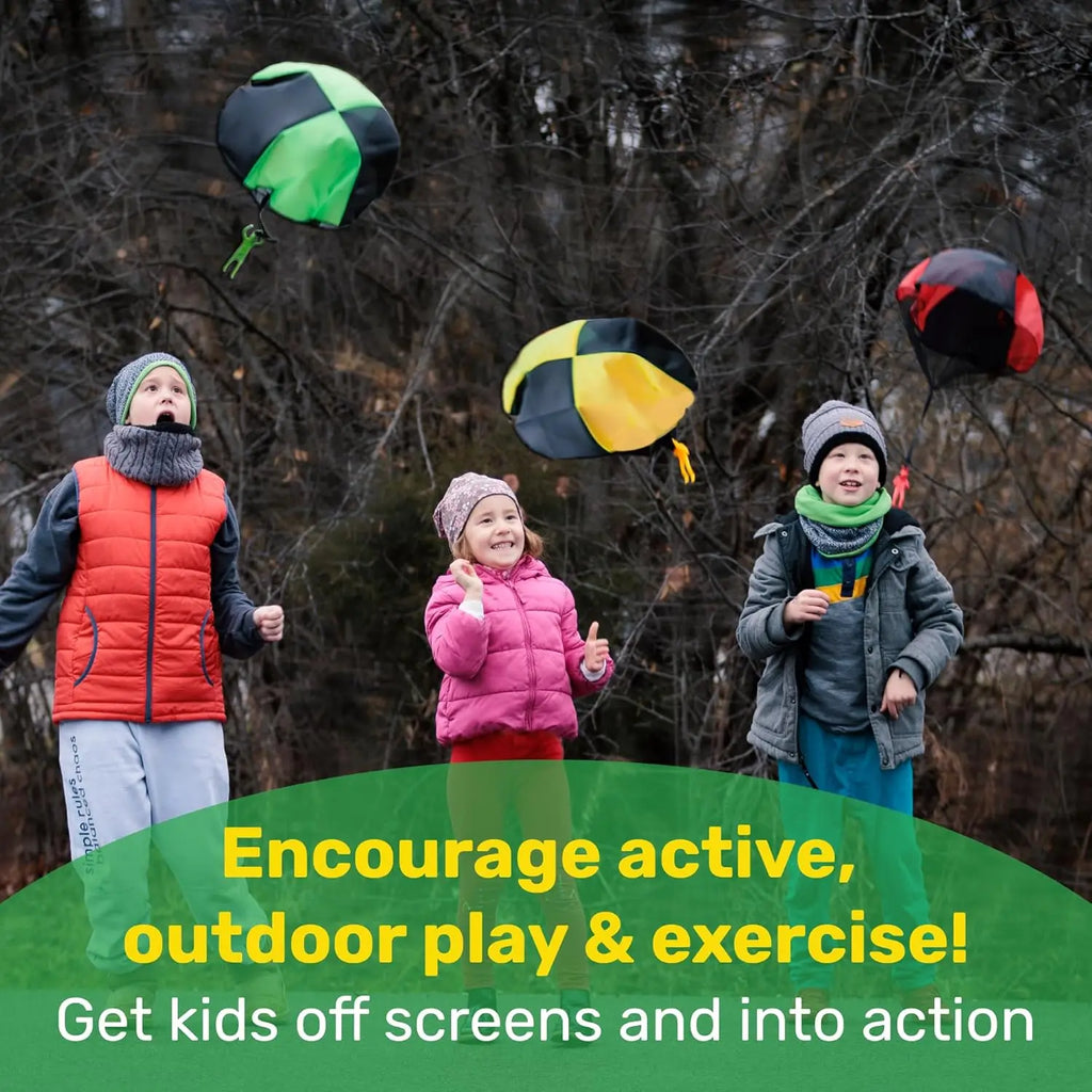 4-Pack Mini Parachute Toy Set for Kids – Outdoor Beach Fun