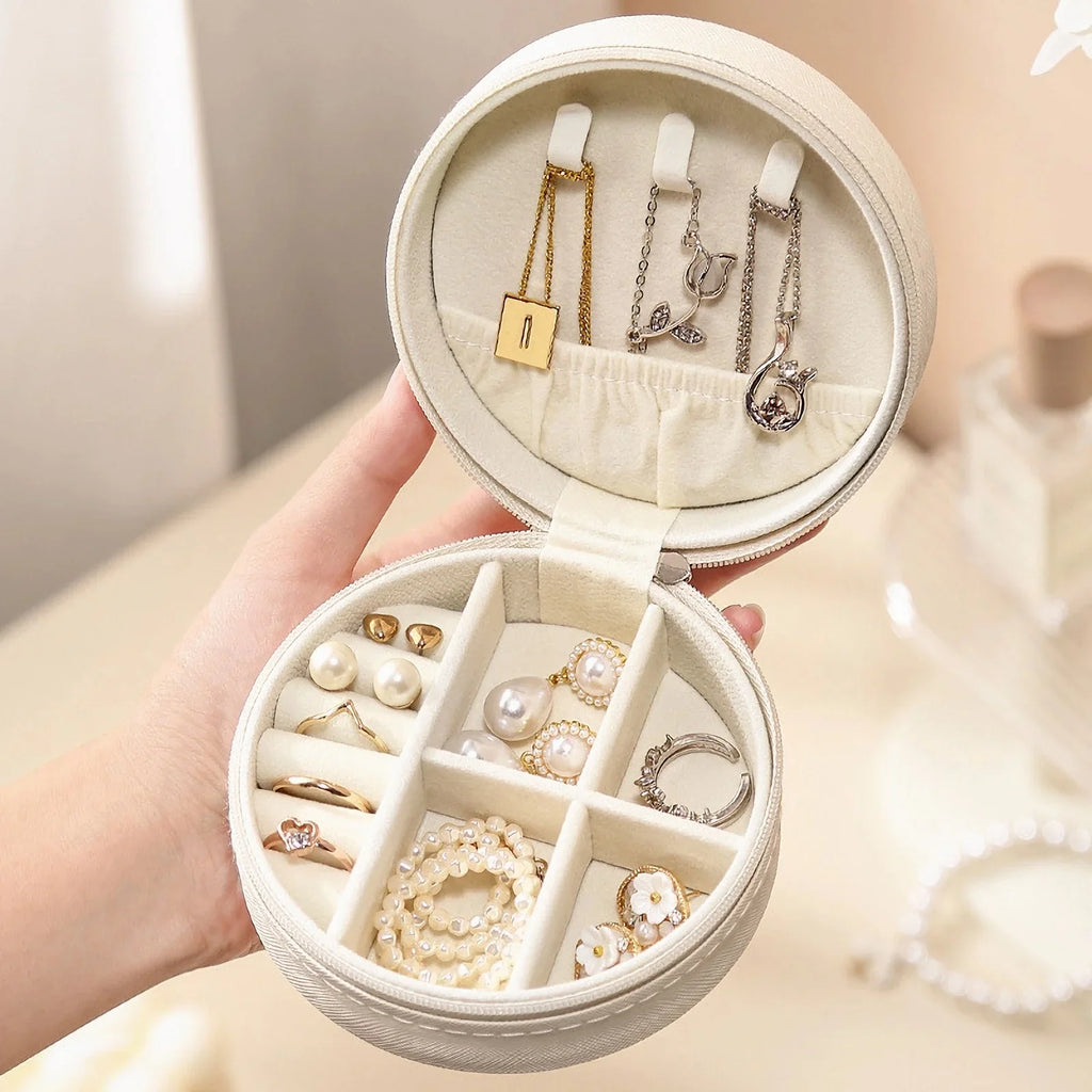 Small Travel Jewellery Organiser Storage Case Mini PU Leather Jewelry