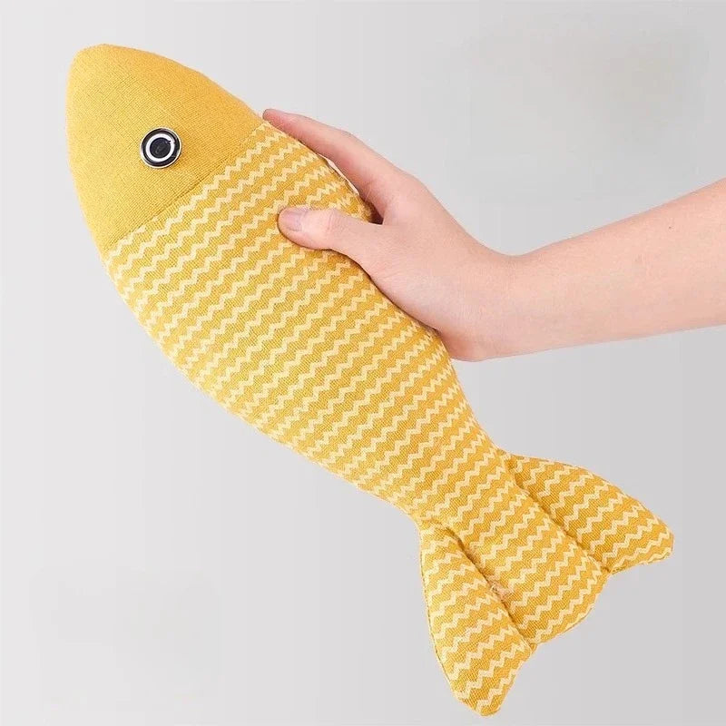 Interactive Catnip Fish Cat Toy – Teaser Stick & Chew Toy