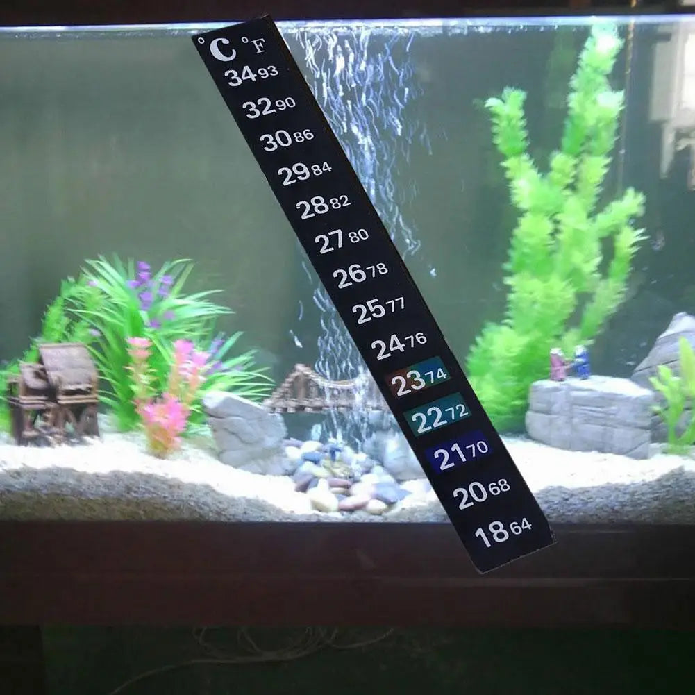 Aquarium Stick-On Thermometer Strip – Dual °C/°F Fish Tank