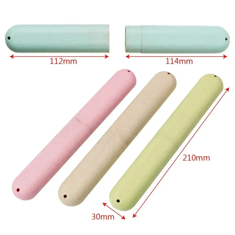 Portable Toothbrush Holder & Protective Cover Case | Wheat Straw