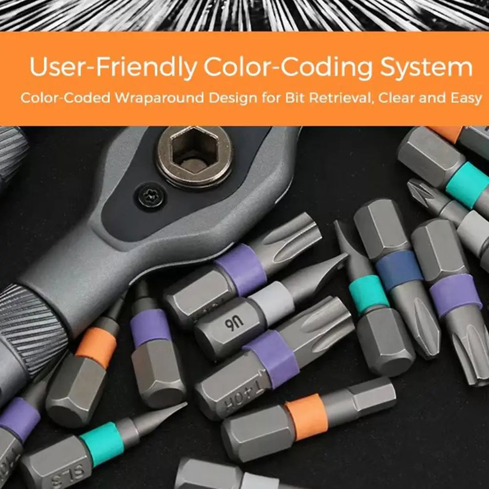32-in-1 Magnetic Screwdriver Bit Set – Ratchet Driver Kit