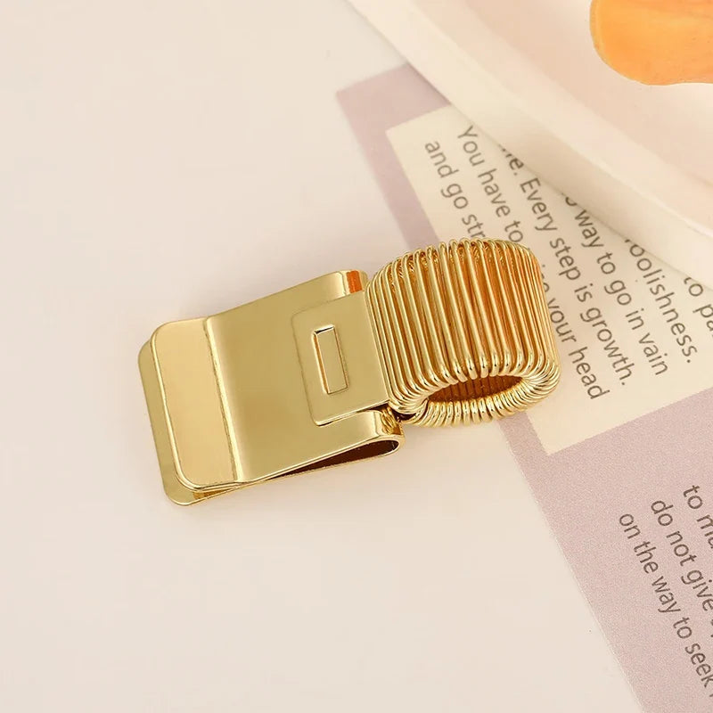 Retro Spring Metal Pen Clip Portable Notebook Fixing Clamp Student