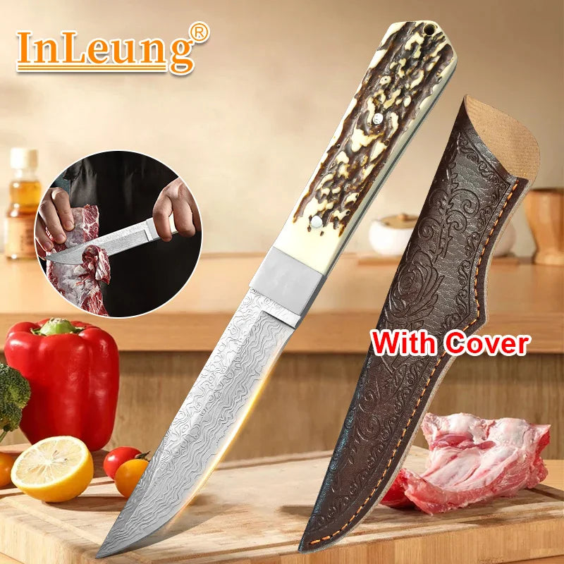 InLeung Damascus Kitchen Cleaver – Hand Forged Stainless Steel