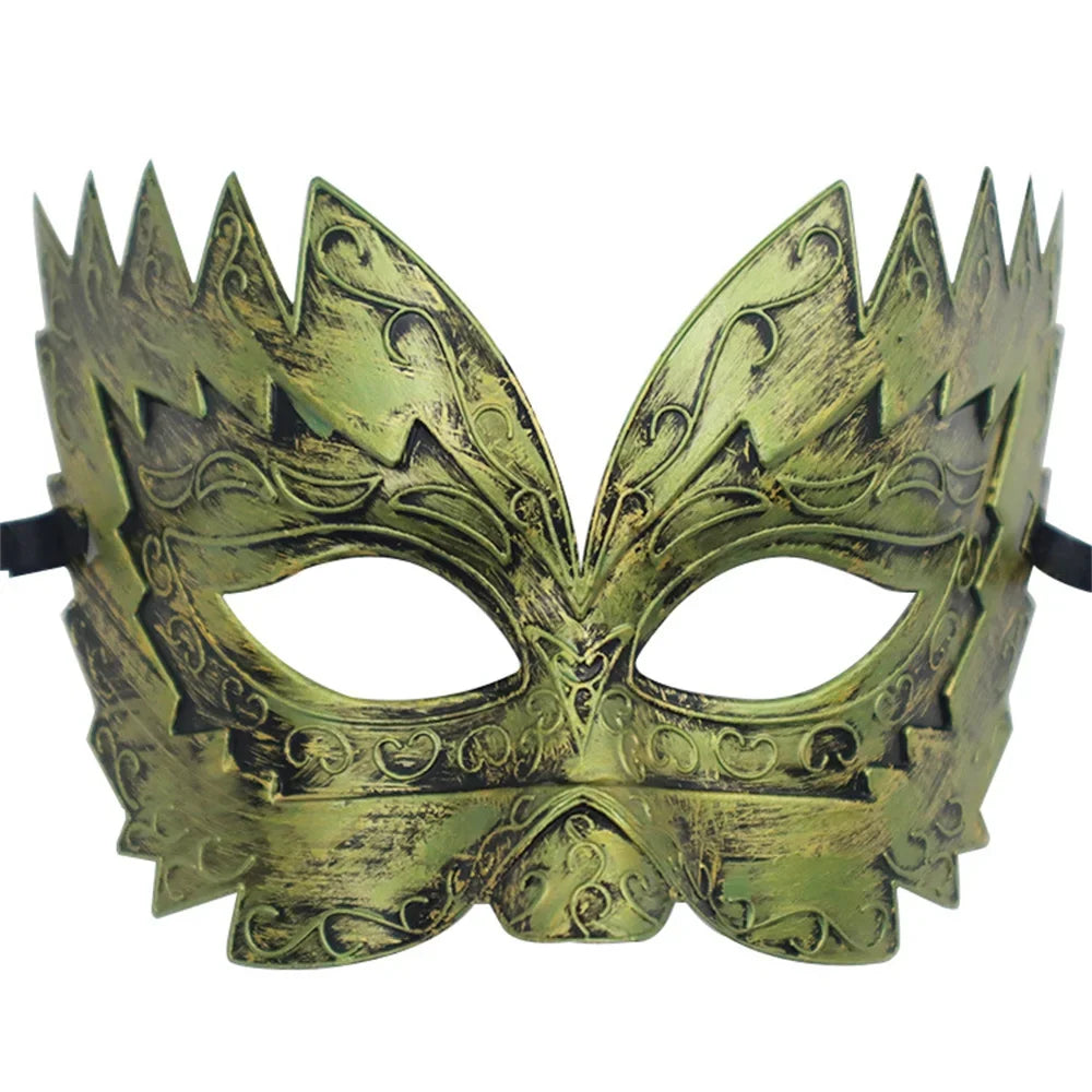 Men Gold Roman Soldier Mask Vintage Masquerade Venetian Mardi Gras