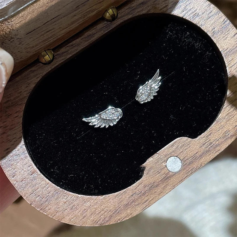 Vintage Angel Wings Stud Earrings – Punk Couple Jewelry Gift