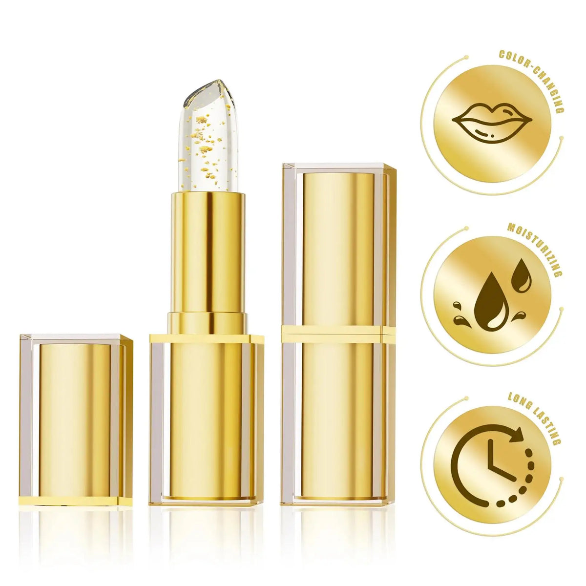 Hello Kiss Gold Foil Color-Change Plumping Lip Balm – Vegan