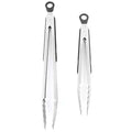 BBQ Tongs Set 9 & 12 Inch – Stainless Steel Silicone Food Clips
