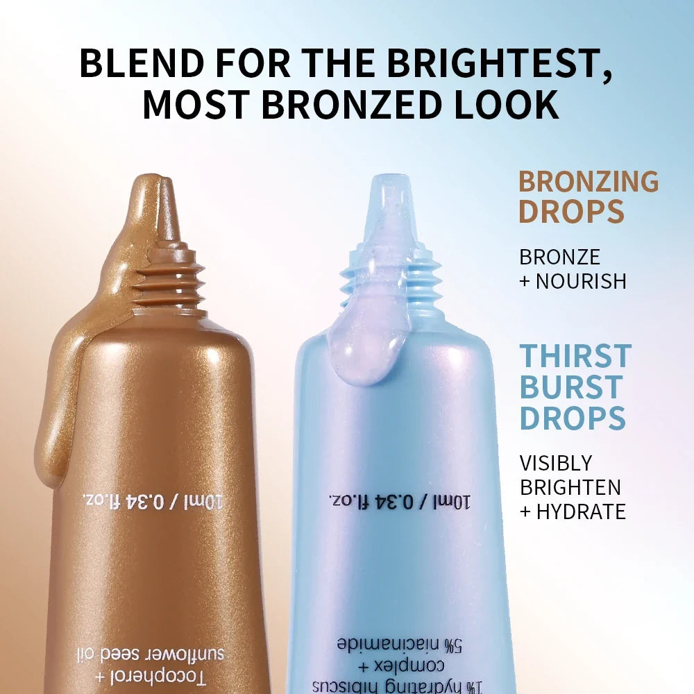 Bronze & Brighten Drops Duo – Glow Serum Set for Face & Body