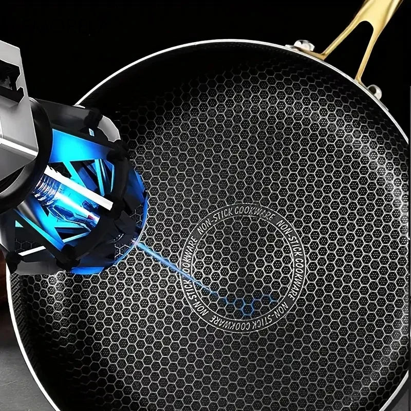 KEMORELA 316 Stainless Steel Non-Stick Honeycomb Skillet Wok