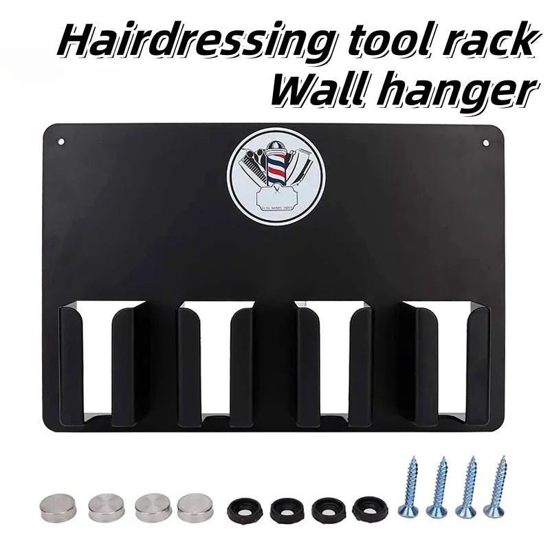 4-Slot Wall Mount Hair Clipper Holder | Rust-Proof Barber Rack