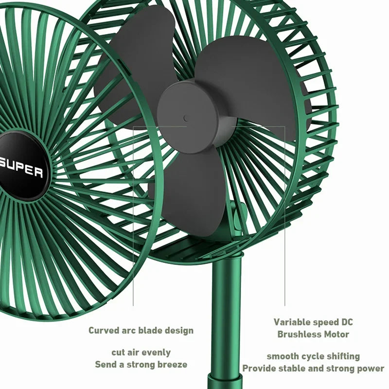 Foldable USB Desktop Fan – Portable Rechargeable Low Noise