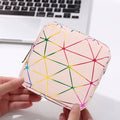 Geometric Coin Purse – Mini Zippered Wallet for Cards & Cash
