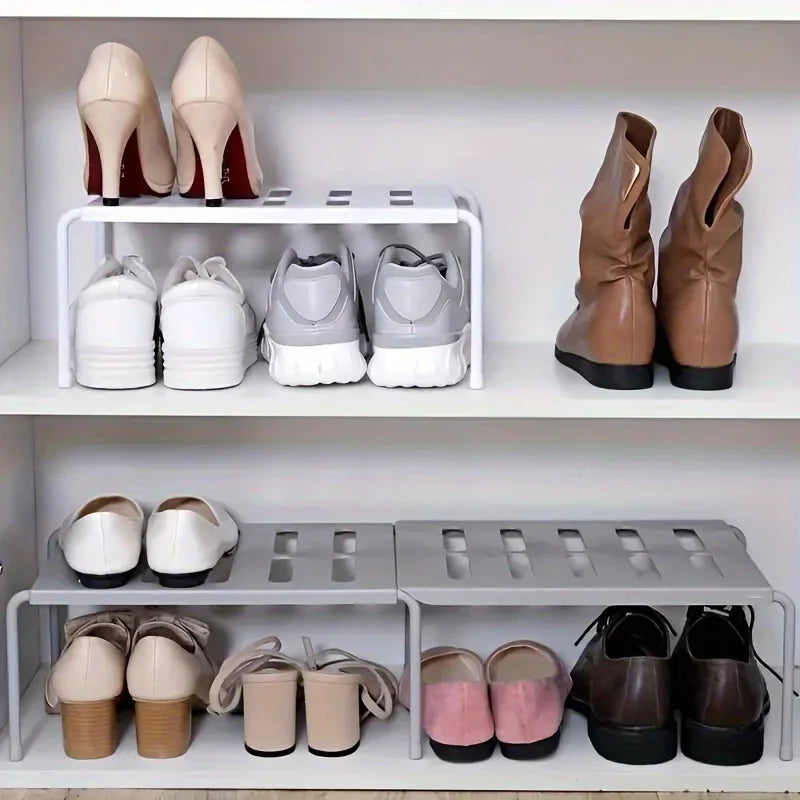 Adjustable Plastic Shoe Rack Multi-tier Storage Organizer Space