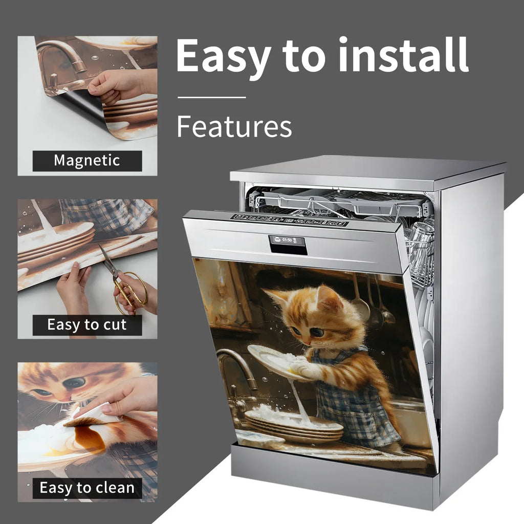 65x58 Household Dishwasher Magnetic Sticker Kitchen Refrigerator