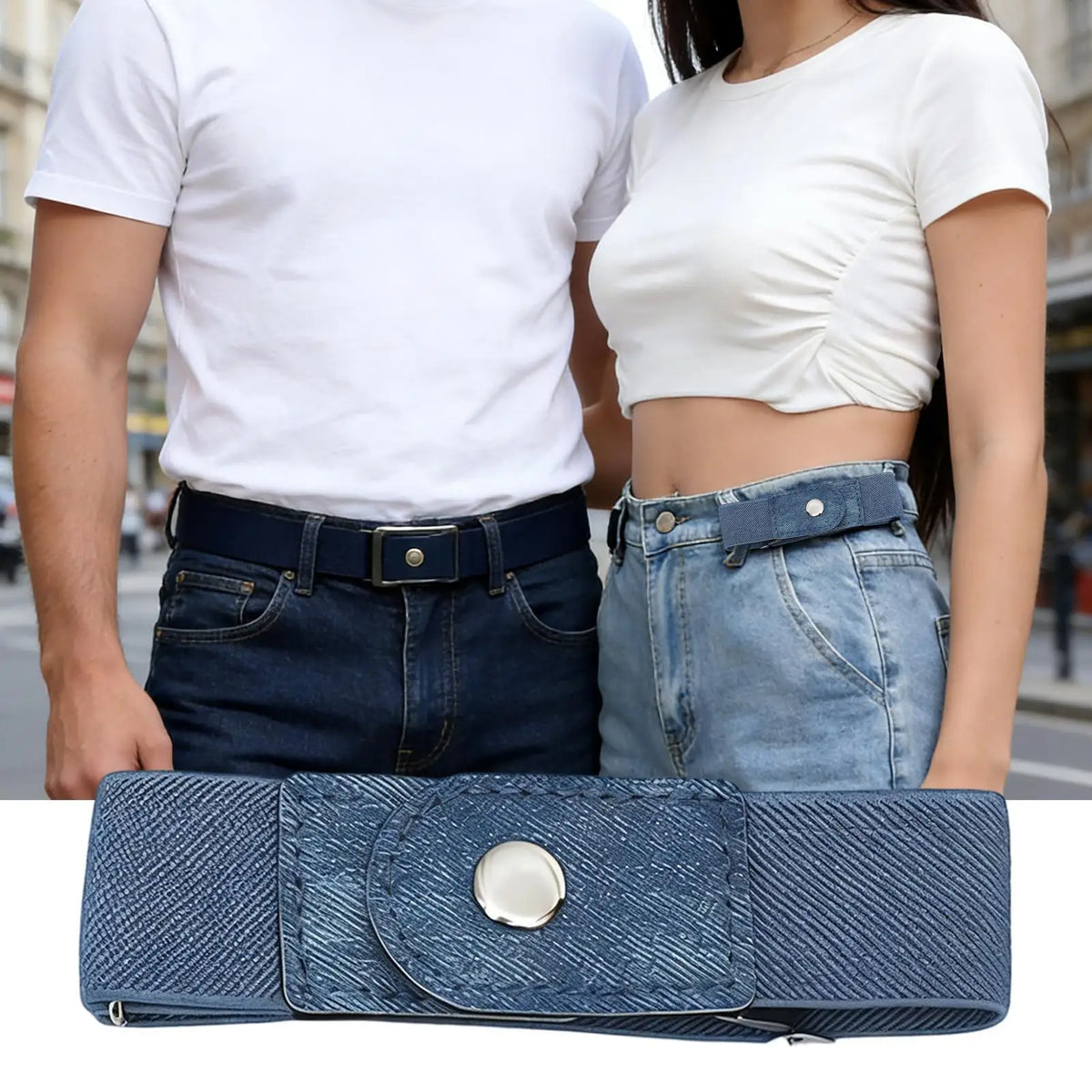 No Buckle Belt – Elastic Adjustable Strap for Men & Women