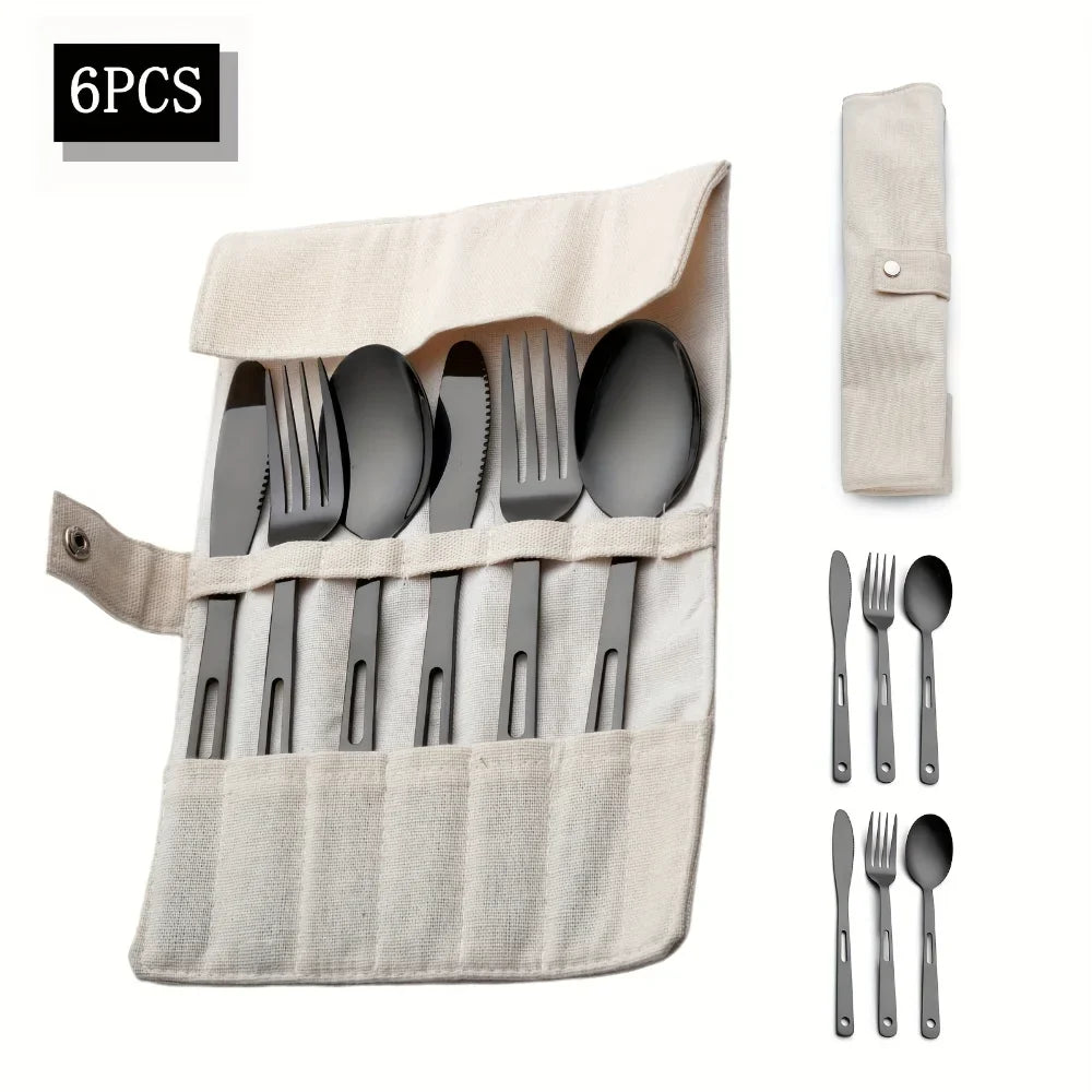 Stainless Steel Camping Cutlery Set – Knife, Fork & Spoon