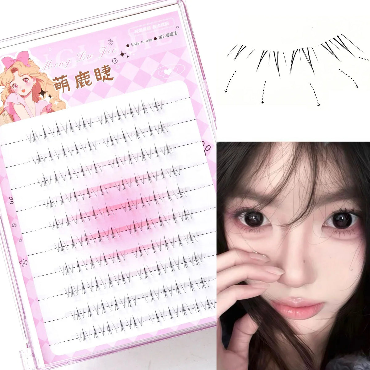 Manga Lower False Eyelashes | Single Cluster Natural Lash