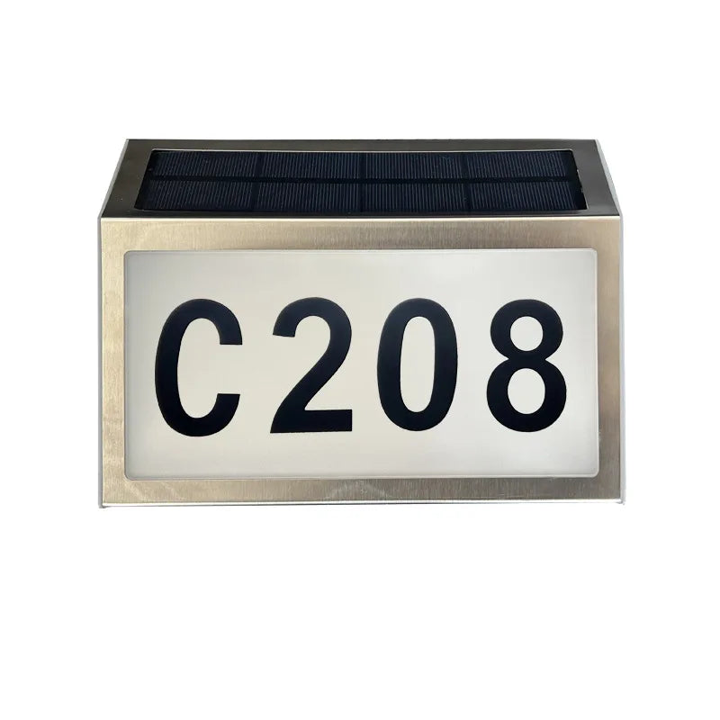Solar-powered House Number Lights Digital Address Indication Plates