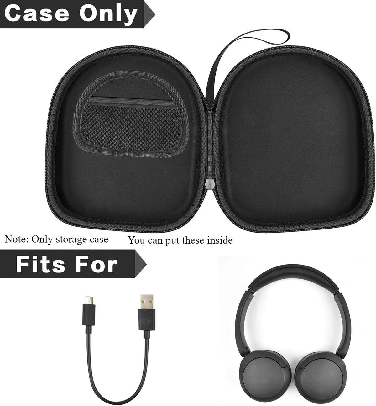 Headphone Case for Sony WH-CH520 | Travel Storage Bag