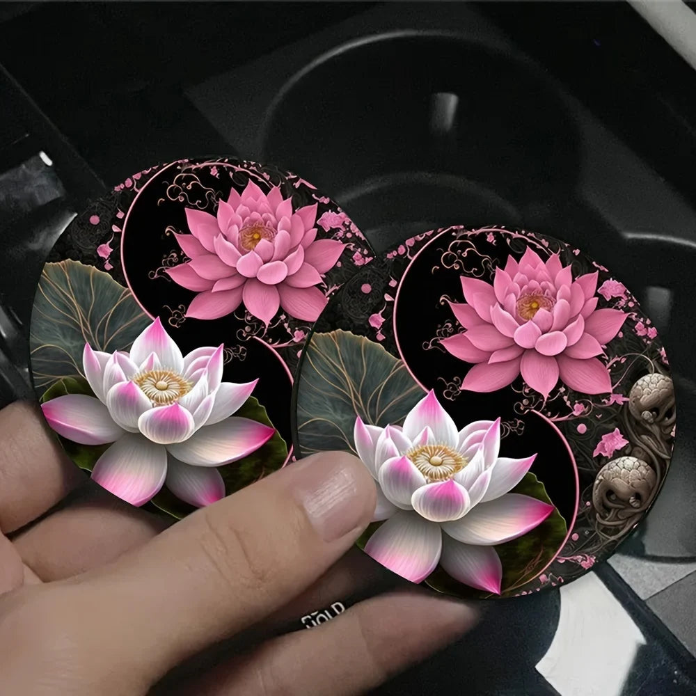 Lotus EVA Absorbent Coasters – Car, Home & Office Use