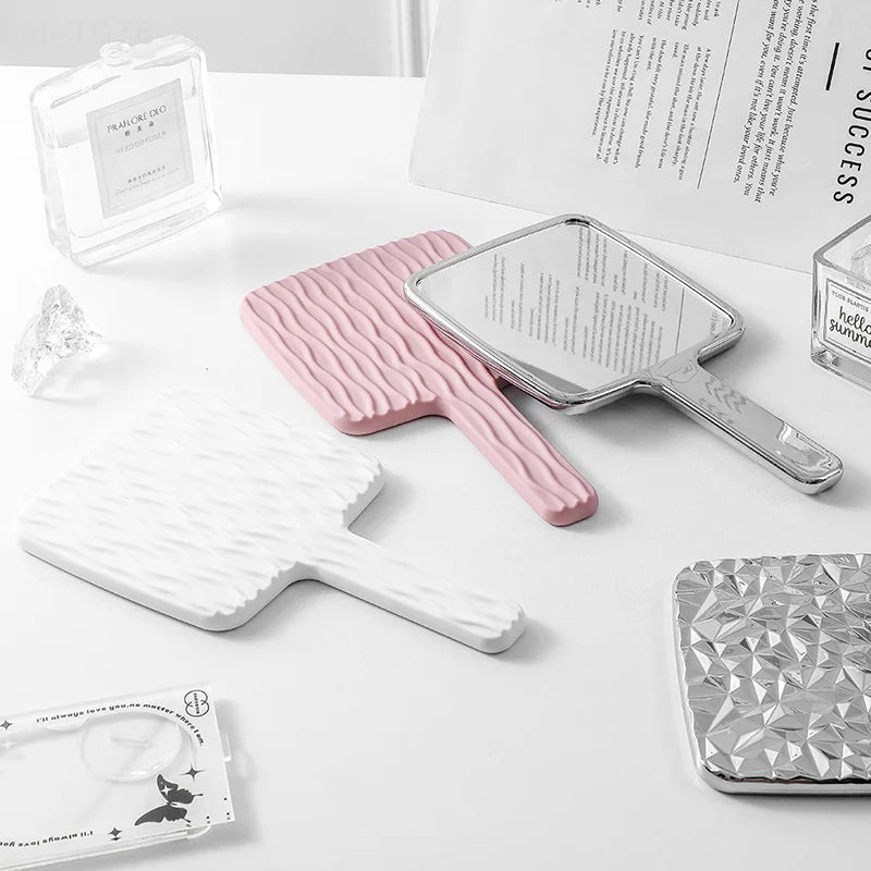 Mini Square Handheld Makeup Mirror | Portable Travel Cosmetic Mirror