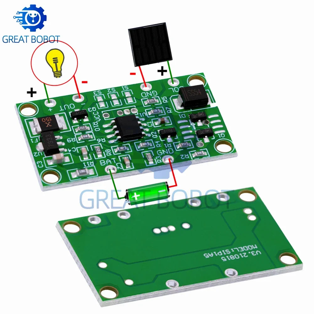 Solar PCBA Controller Board 3.7V 6V 12V 1A – Lawn & Garden Lights
