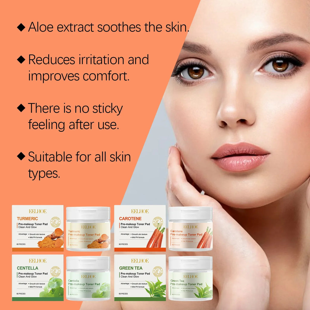 EELHOE Hyaluronic Acid Toner Pads 60pcs – Pre-Makeup Skincare