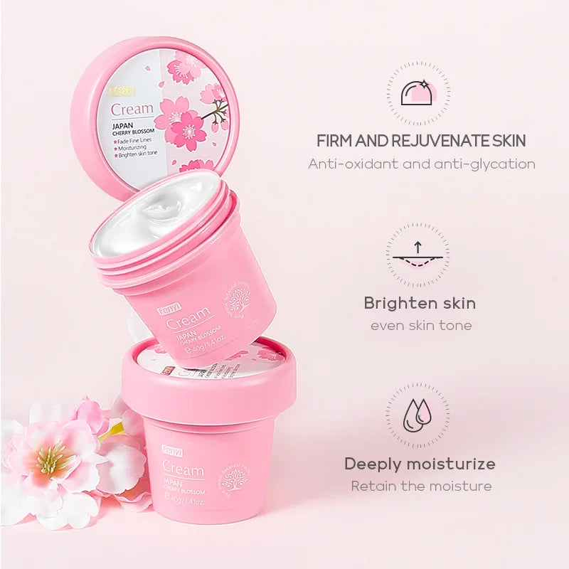LAIKOU Cherry Blossom Face Cream – Hydrating & Brightening 40g
