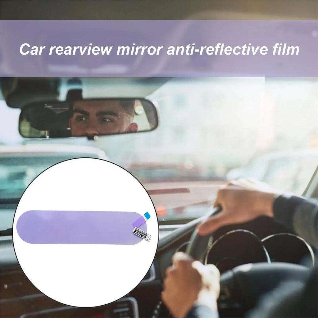 Car Rearview Mirror Anti-Glare Anti-Fog PET Film + Tool