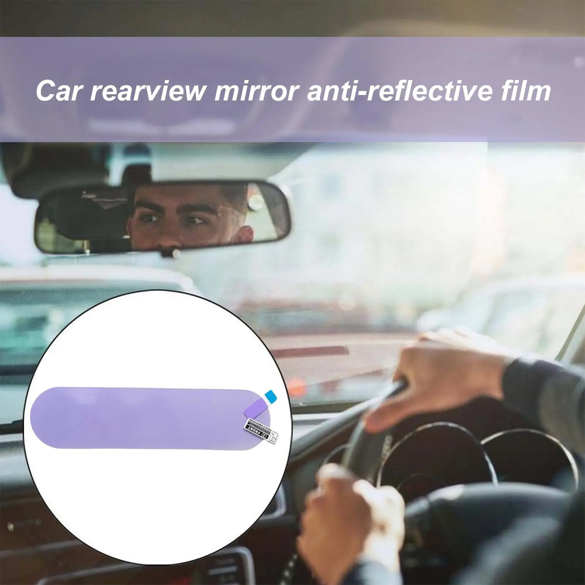 Car Rearview Mirror Anti-Glare Anti-Fog PET Film + Tool