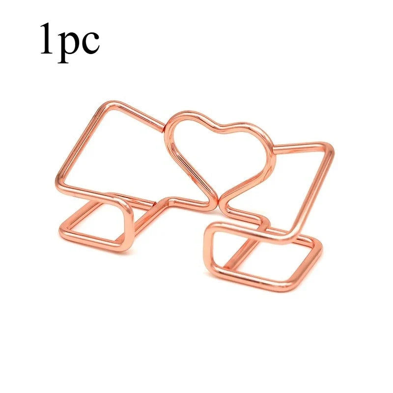 Metal Heart-Shaped Business Card Holder – Rose Gold Stand
