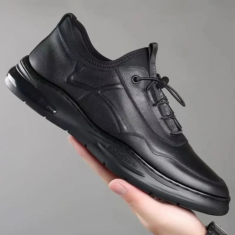 YBQJOO Men's Leather Casual Loafers – Breathable Non-Slip