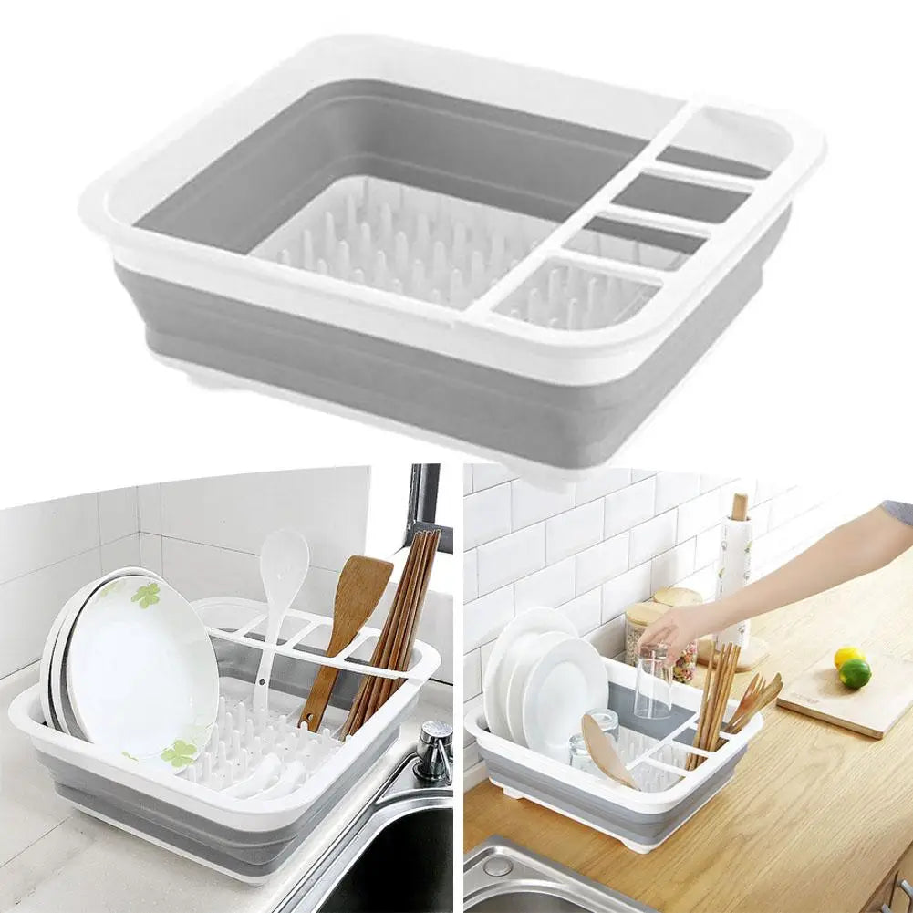 Foldable Dish Drying Rack with Cutlery Slots | RV & Kitchen