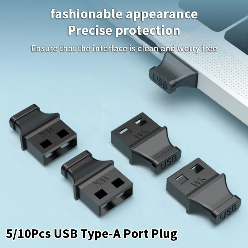 USB Type-A Dust Plugs 5/10 Pack – Port Covers with Handle