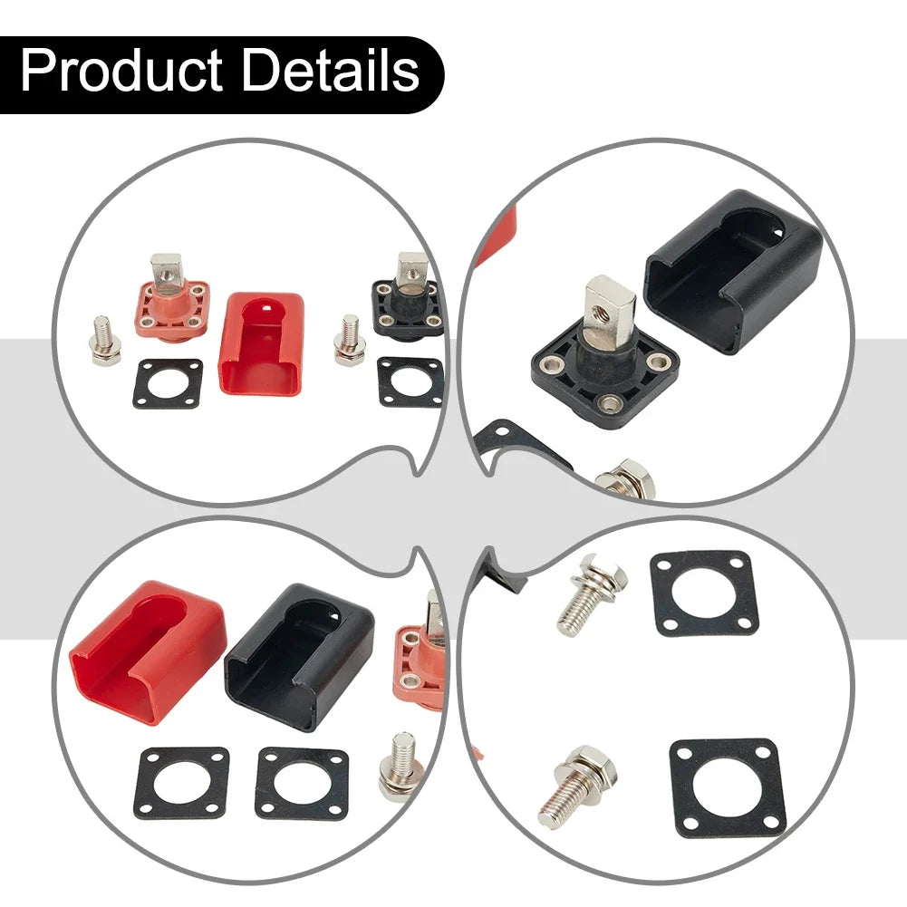 200A All-Copper Battery Terminal Posts Red & Black 2-Pack