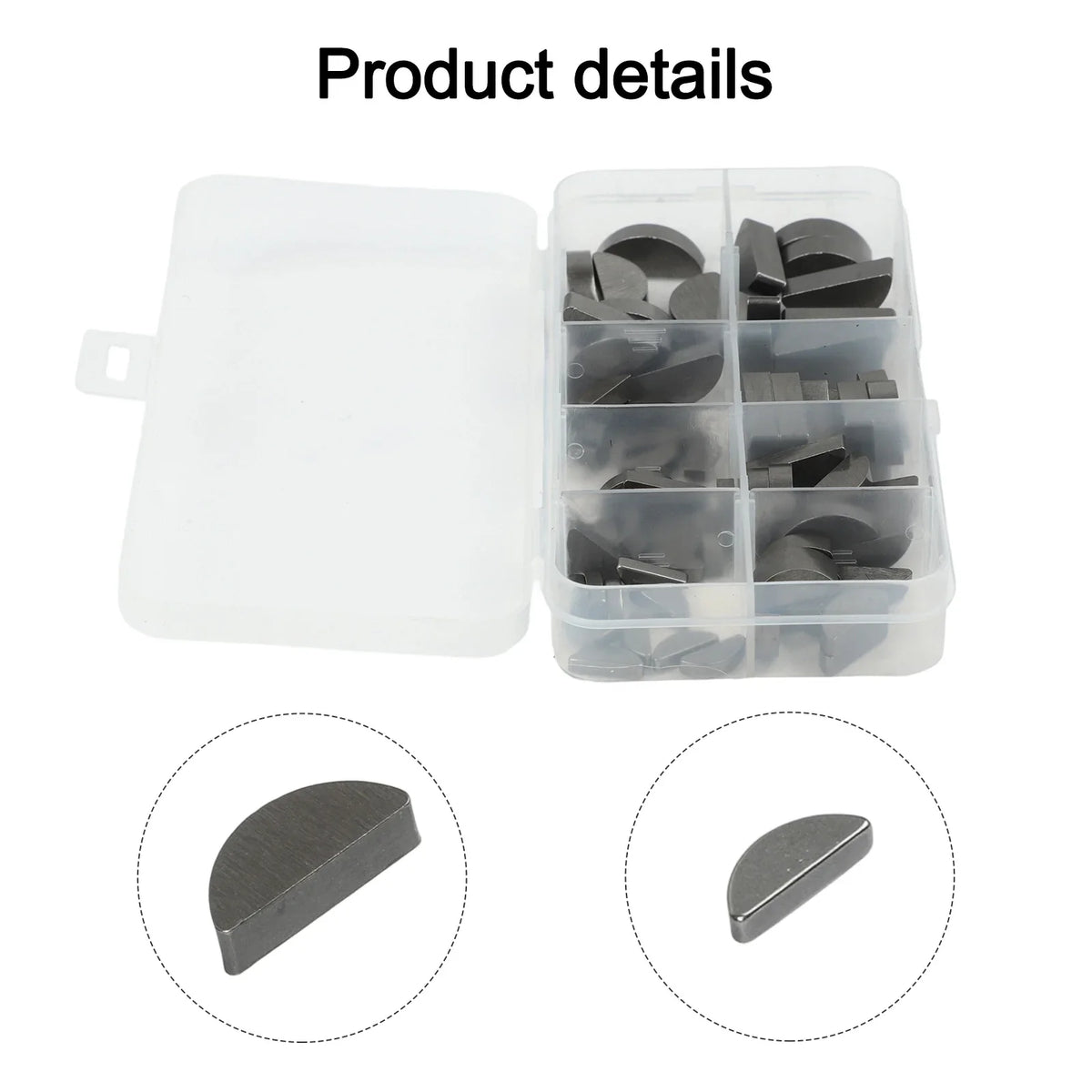 80pcs Carbon Steel Woodruff Half Moon Key Assortment Set