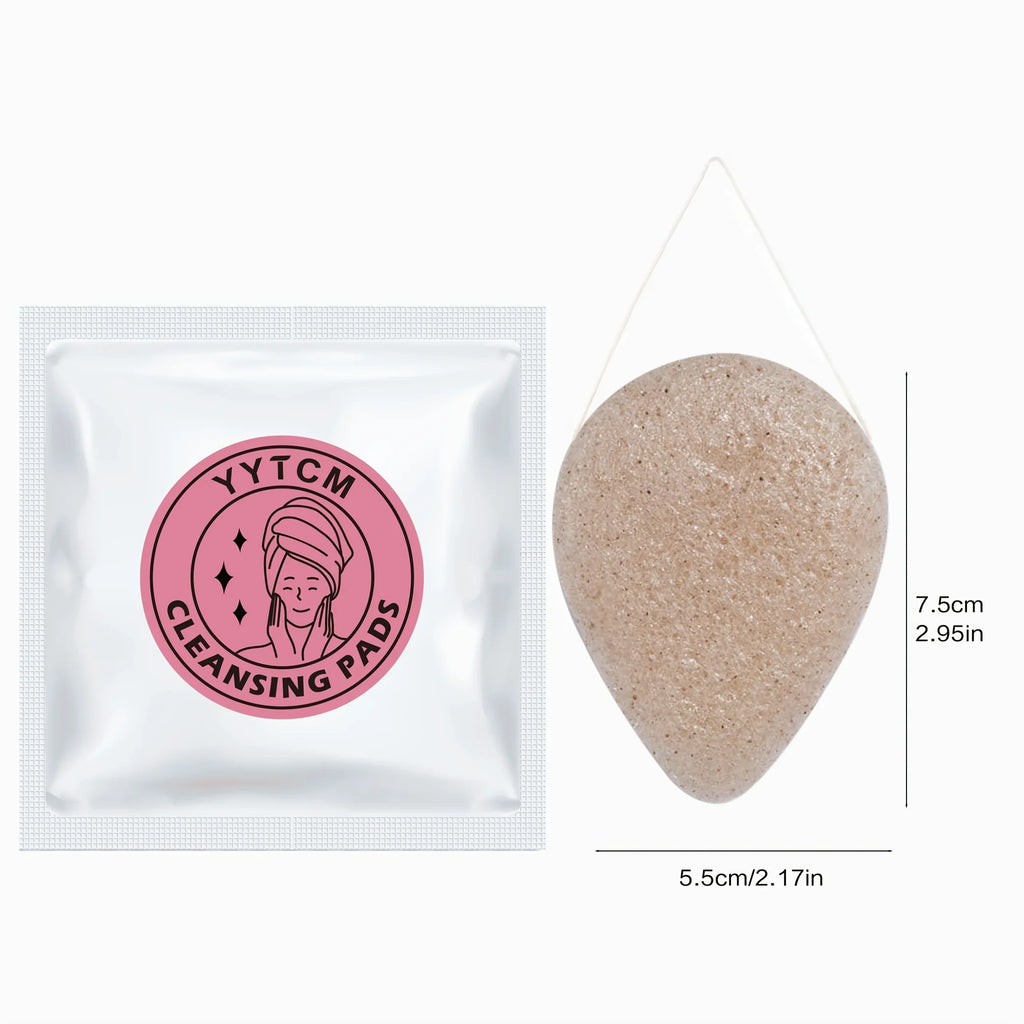 Walnut Seed Konjac Face Sponge Natural Cleansing Puff Makeup Removal
