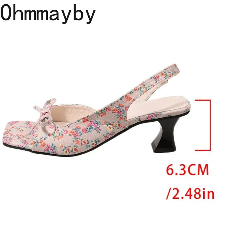 Women's Butterfly-Knot Slingback High Heel Sandals | Party Shoes