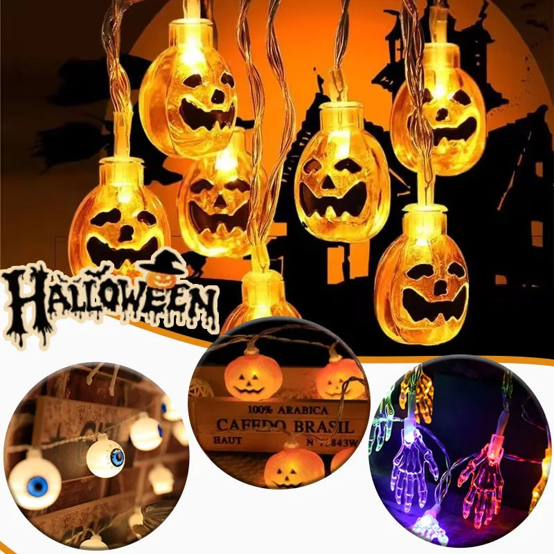 Halloween LED Pumpkin & Bat String Lights | Party Decor