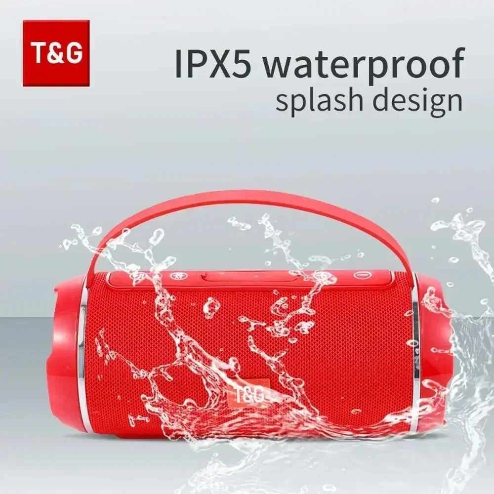 T&G Portable Bluetooth 5.3 Speaker – Waterproof, FM & Subwoofer