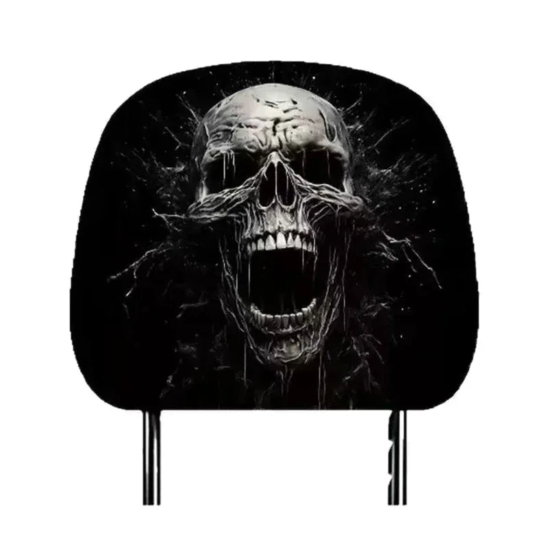 Funny Cartoon Car Headrest Cover – Halloween Auto Decoration