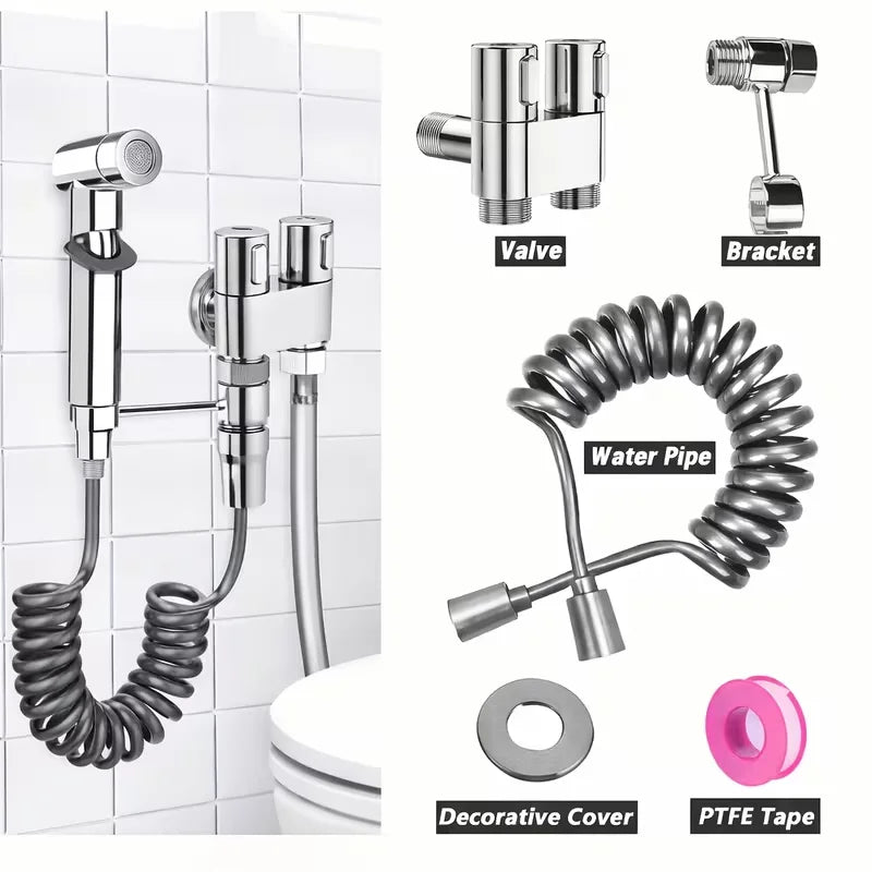 Handheld Bidet Sprayer Set – Portable Cold Water Toilet Cleaner