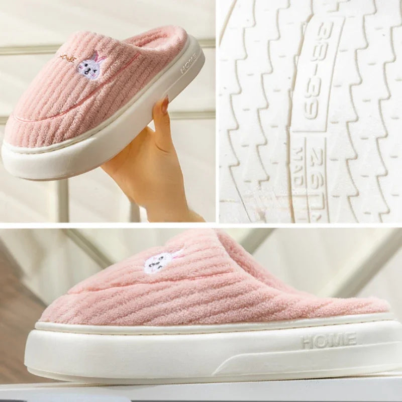 Men's Cotton Winter Slippers – Warm Anti-Slip Indoor Home Shoes