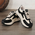Women's Chunky Sneakers – Lace-Up PU Leather Fashion Shoes