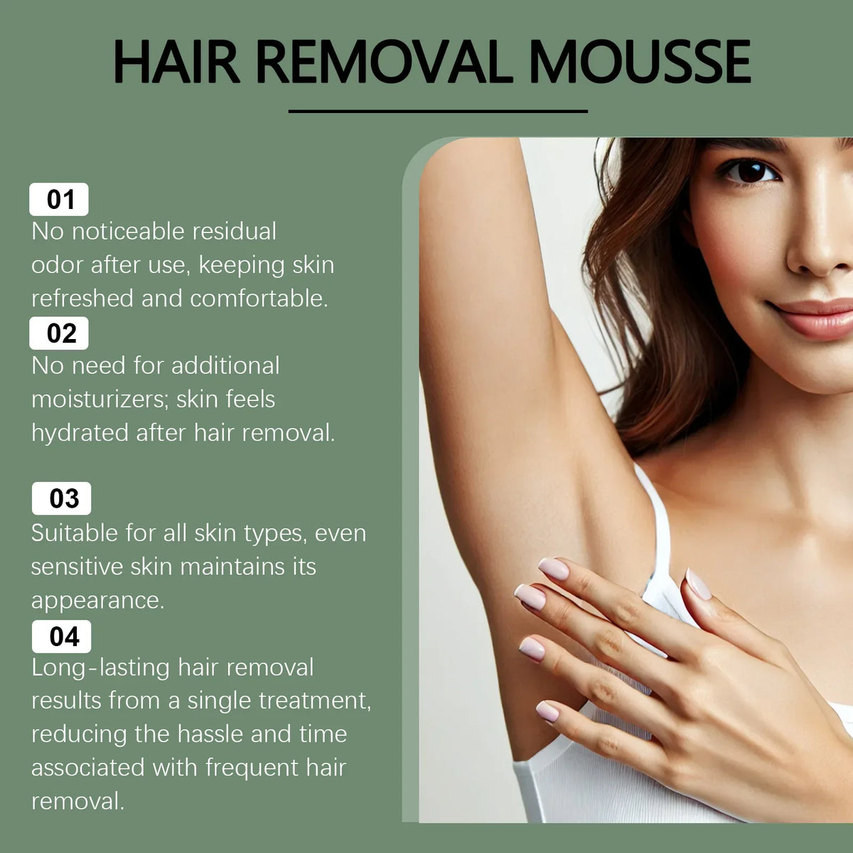 EELHOE Hair Removal Mousse – Fast 5-Min Depilatory Foam 100g