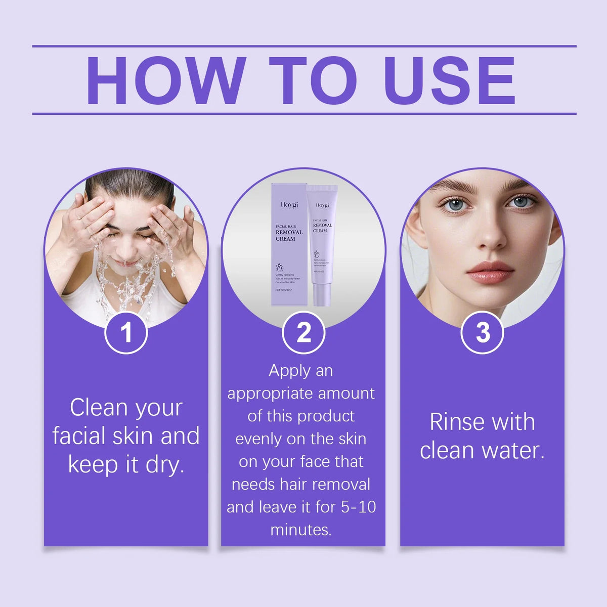 3-Minute Hair Removal Cream – Face, Lip, Arms & Legs